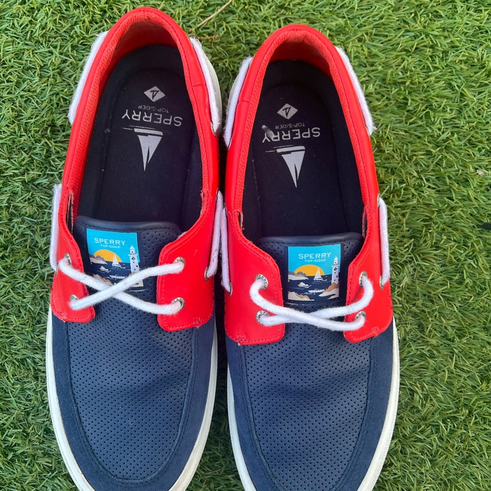 Sperry Red and Blue Boat Shoes
